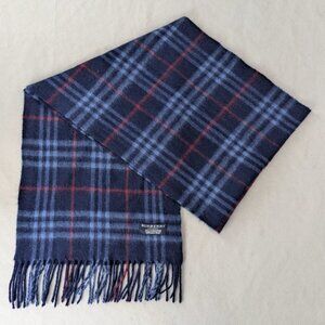 Authentic Burberry Classic Cashmere Scarf Blue – Unisex – Elegant Warm Accessory